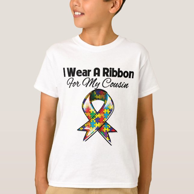 Camiseta Cinta de autismo para mi primo (Anverso)