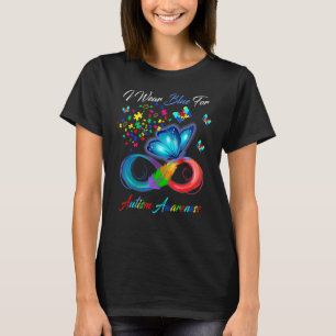 Camiseta Cinta de borde de mariposa azul usamos autismo azu