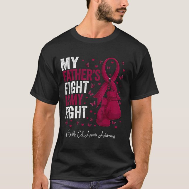 Camiseta Cinta de Borgoña Padre Anemia anemia de células fa (Anverso)
