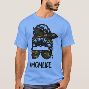 Camiseta Cinta de camuflaje de vida de mamá, coincidencia d