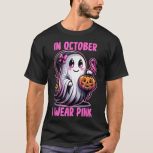 Camiseta Cinta De Cáncer De Mama De Halloween En Octubre Ll