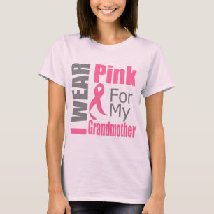 Camiseta Cinta de cáncer de mama que llevo abuela rosa