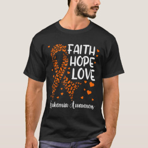 Camiseta Cinta de cáncer de sangre Fe Esperanza Amor Leucem