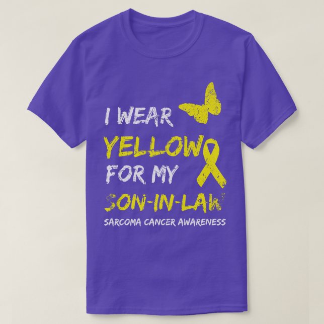 Camiseta Cinta de cáncer de sarcoma que llevo amarillo para (Diseño del anverso)