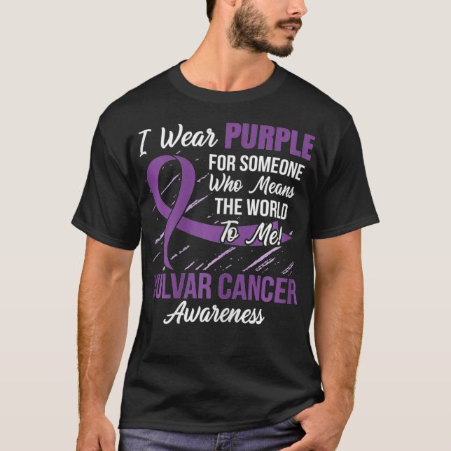 Camiseta Cinta de cáncer vulvar para mujeres alguien que si (Anverso)