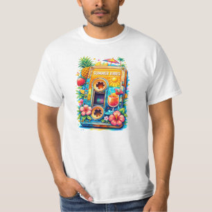 Camiseta Cinta de Casete Mixtape de Verano con Elementos Tr