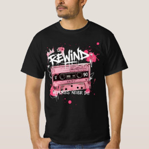 Camiseta Cinta de Casete Rebobinada Graffiti   Los Recuerdo