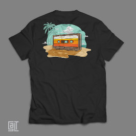 Camiseta Cinta de Casete Retro 80’s en la Playa Rebobinar