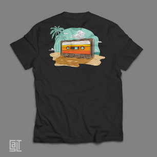 Camiseta Cinta de Casete Retro 80’s en la Playa Rebobinar