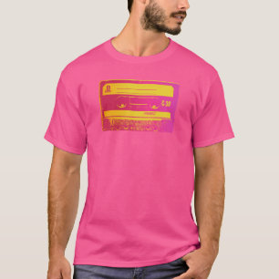 Camiseta Cinta de casete rosa y amarilla retro