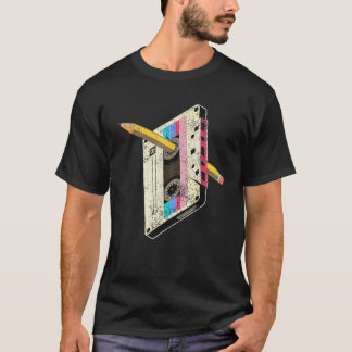 Camiseta Cinta de casete vintage de los 80s Lápiz Rebobinar