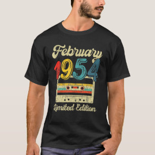 Camiseta Cinta de casete vintage febrero 1954 cumpleaños 68