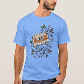 Camiseta Cinta de casete vintage floral botánico
