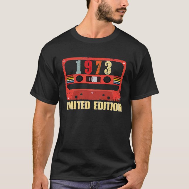 Camiseta Cinta de Cassette de 1973 Cumpleaños 50 cumpleaños (Anverso)