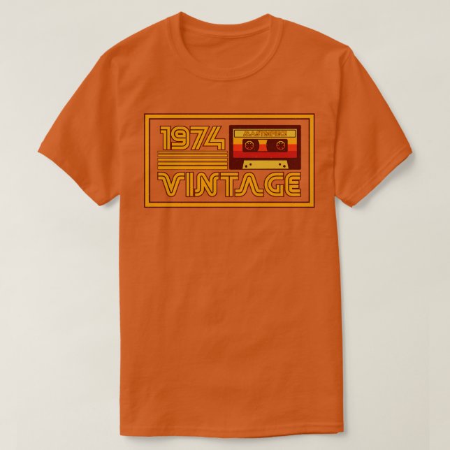 Camiseta Cinta de cassette de la pieza maestra de 1974 del  (Diseño del anverso)