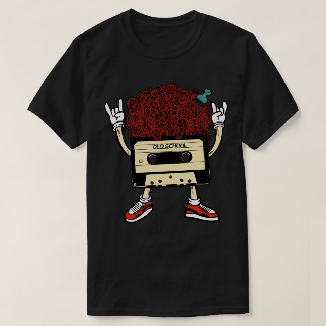 Camiseta Cinta de cassette de la vieja escuela retro divert (Diseño del anverso)