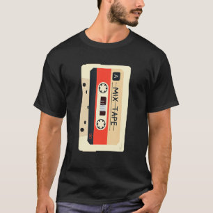 Camiseta Cinta de cassette de música combinada retro vintag