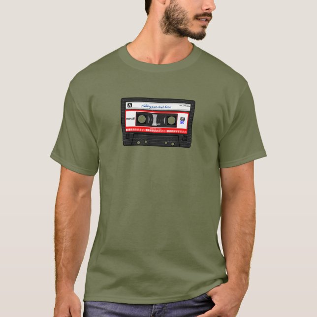 Camiseta cinta de cassette de música retro de texto Persona (Anverso)