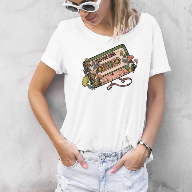 Camiseta Cinta de Cassette Floral Cuta de Soul Retro (Subido por el creador)