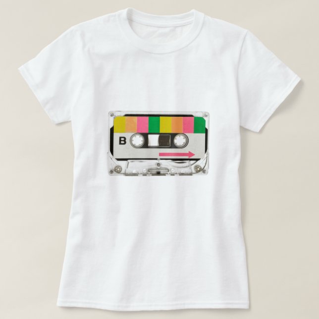 Camiseta Cinta de cassette retro (Diseño del anverso)