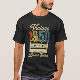 Camiseta Cinta De Cassette Retro Vintage 1950 72º Cumpleaño