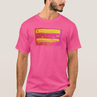 Cinta de cassette rosa y amarillo retro