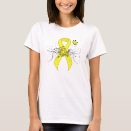 Camiseta Cinta de conciencia amarilla con mariposa
