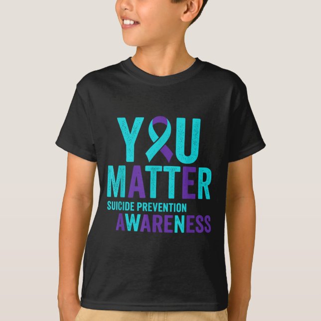 Camiseta Cinta de Conciencia de Prevención Tú Importas (Anverso)