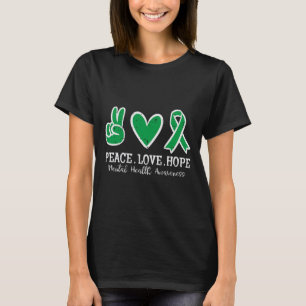 Camiseta Cinta de Conciencia de Salud Mental Paz Amor Esper