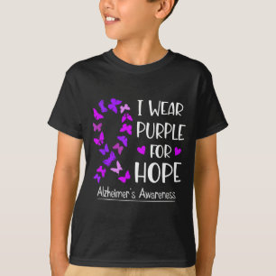 Camiseta Cinta de Conciencia del Alzheimer Mariposa Púrpura