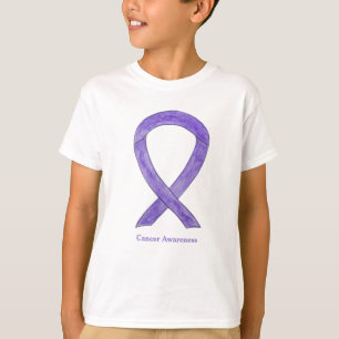Camiseta Cinta de Conciencia del Cáncer de Lavanda Arte Cam