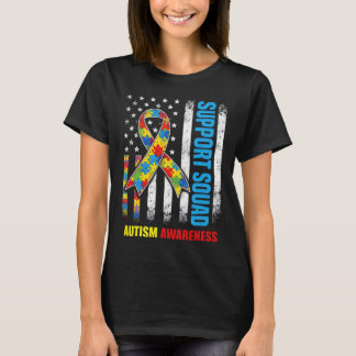 Camiseta cinta de conciencia del equipo de apoyo autismo ba