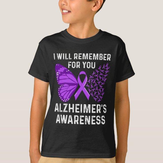 Camiseta Cinta de Conciencia Mariposas Moradas  (Anverso)