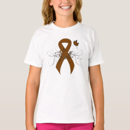 Camiseta Cinta de conciencia marrón con mariposa