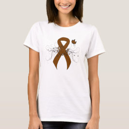 Camiseta Cinta de conciencia marrón con mariposa