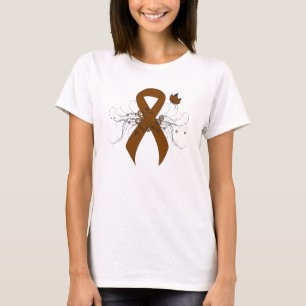 Camiseta Cinta de conciencia marrón con mariposa