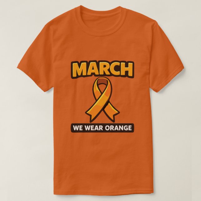 Camiseta Cinta de Conciencia Naranja de Marzo (Diseño del anverso)