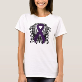 Camiseta Cinta de conciencia púrpura con alas