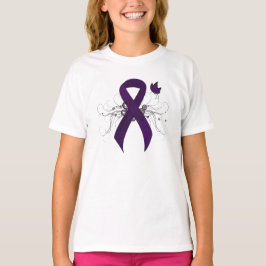 Camiseta Cinta de conciencia púrpura con mariposa