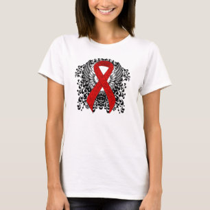 Camiseta Cinta de conciencia roja con alas