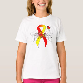 Camiseta Cinta de conciencia roja y amarilla con mariposa