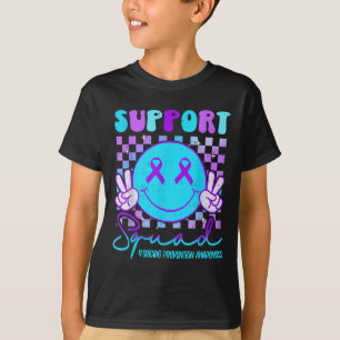 Camiseta Cinta de Conciencia sobre el Suicidio Verde y Púrp