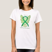 Cinta de conciencia verde Angel Personalizado Caus