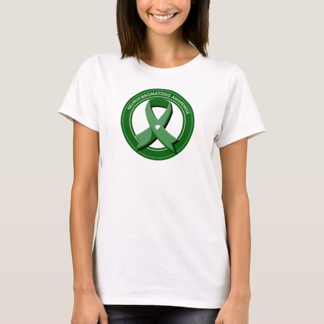 Camiseta Cinta de conciencia verde corazón blanco (Anverso)