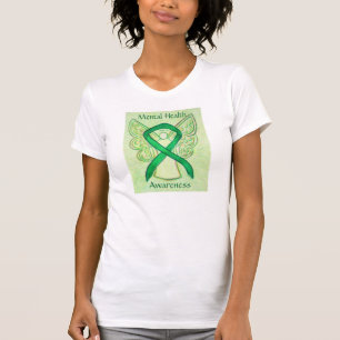Camiseta Cinta de conciencia verde sobre salud mental Camis