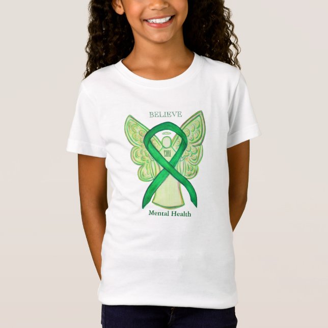 Camiseta Cinta de conciencia verde sobre salud mental Camis (Anverso)