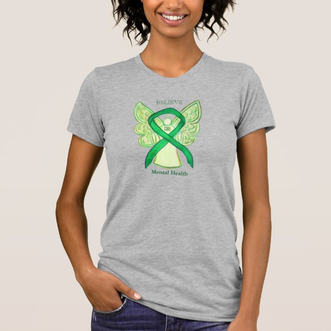 Camiseta Cinta de conciencia verde sobre salud mental Camis (Anverso)