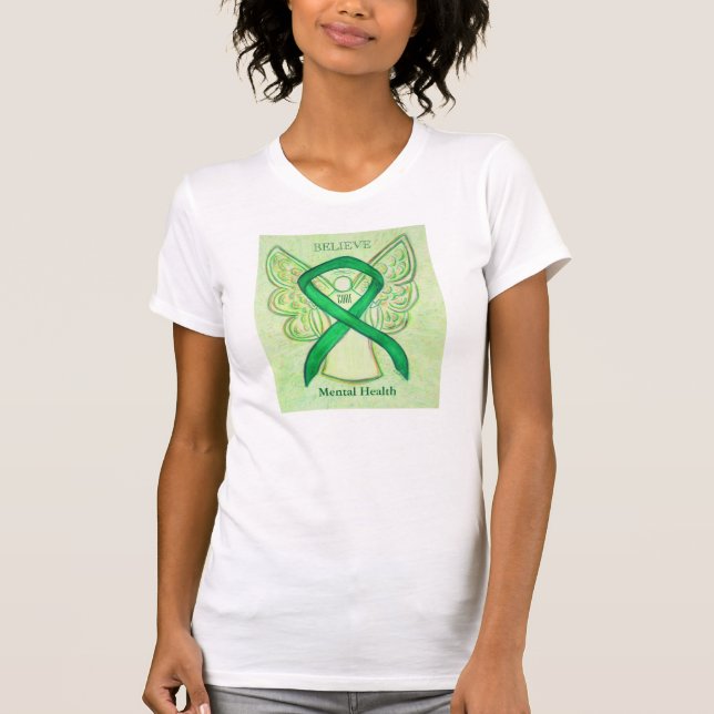 Camiseta Cinta de conciencia verde sobre salud mental Camis (Anverso)