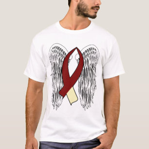 Camiseta Cinta de Concienciación Ausente (Borgoña y Crema)