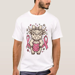 Camiseta Cinta de Concienciación sobre el Cáncer de Vaca de